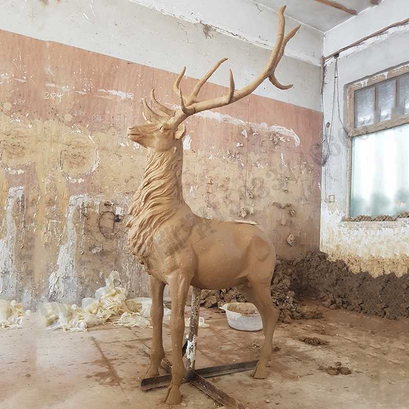 銅鹿模型，銅麋鹿雕塑，麋鹿模型，銅麋鹿泥模1.jpg