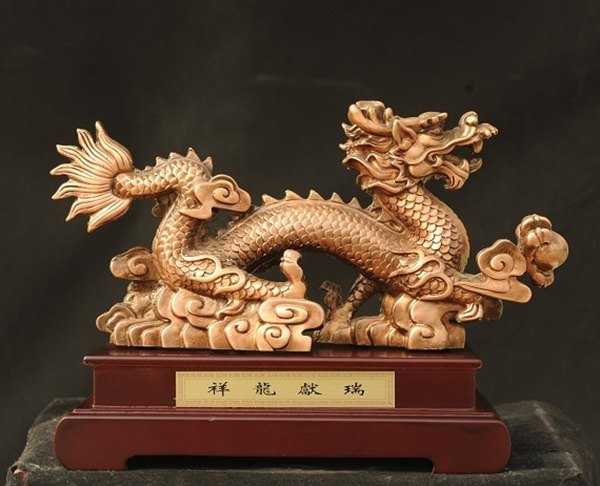 景觀雕塑定制，銅龍擺件